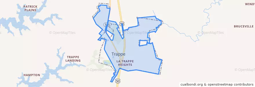 Mapa de ubicacion de Trappe.