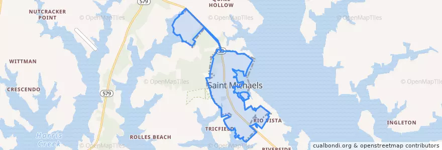 Mapa de ubicacion de St. Michaels.