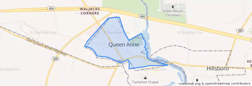 Mapa de ubicacion de Queen Anne.