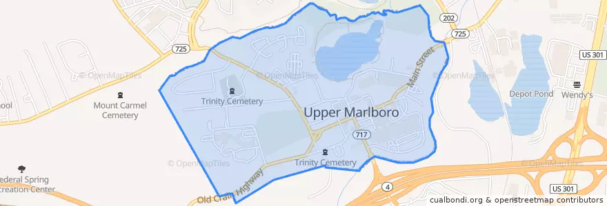 Mapa de ubicacion de Upper Marlboro.