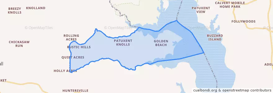Mapa de ubicacion de Golden Beach.