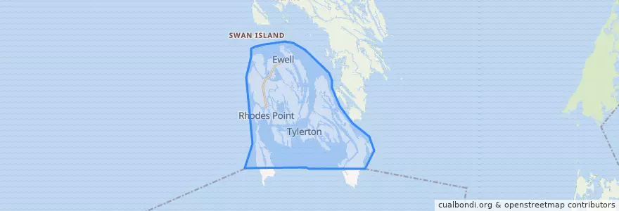 Mapa de ubicacion de Smith Island.