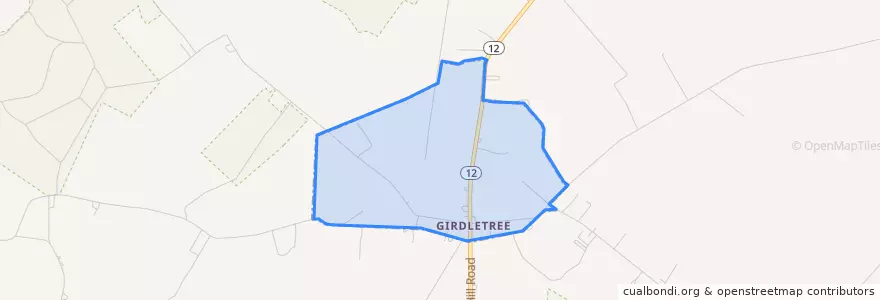 Mapa de ubicacion de Girdletree.