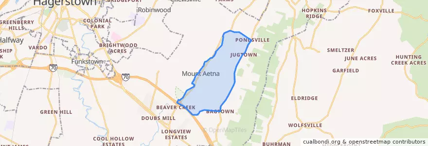 Mapa de ubicacion de Mount Aetna.