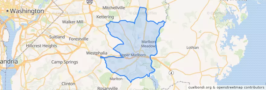 Mapa de ubicacion de Greater Upper Marlboro.