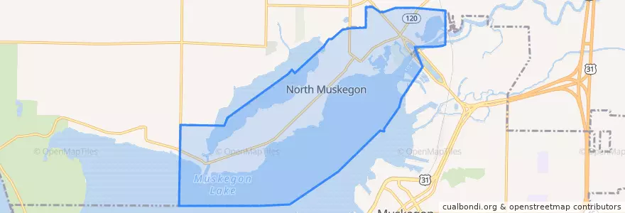 Mapa de ubicacion de North Muskegon.