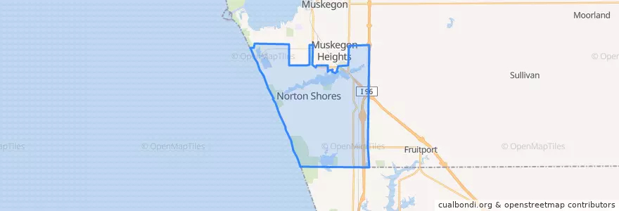 Mapa de ubicacion de Norton Shores.