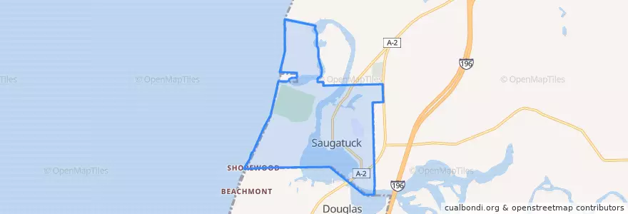 Mapa de ubicacion de Saugatuck.