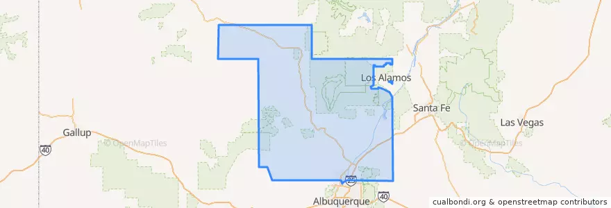 Mapa de ubicacion de Sandoval County.