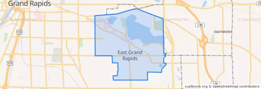 Mapa de ubicacion de East Grand Rapids.