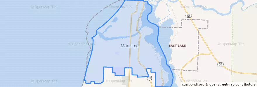 Mapa de ubicacion de Manistee.