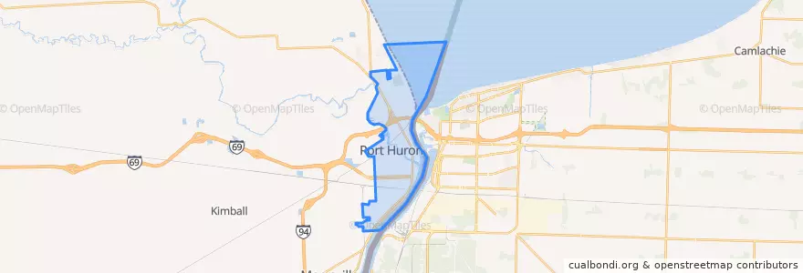 Mapa de ubicacion de بورت هرون.