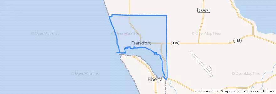 Mapa de ubicacion de Frankfort.