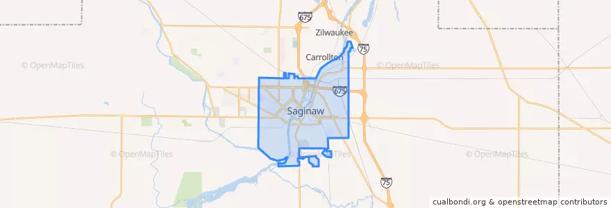 Mapa de ubicacion de City of Saginaw.