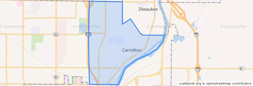 Mapa de ubicacion de Carrollton Township.