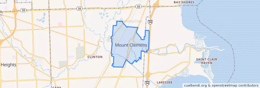 Mapa de ubicacion de Mount Clemens.