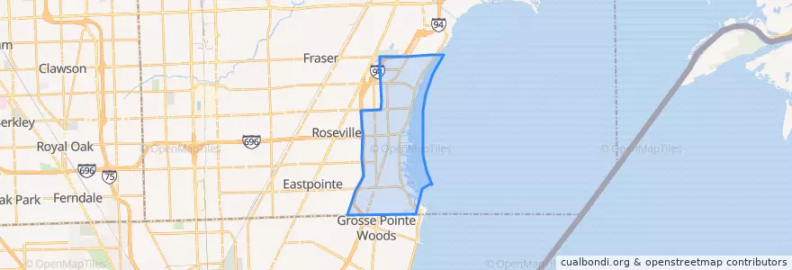 Mapa de ubicacion de Saint Clair Shores.