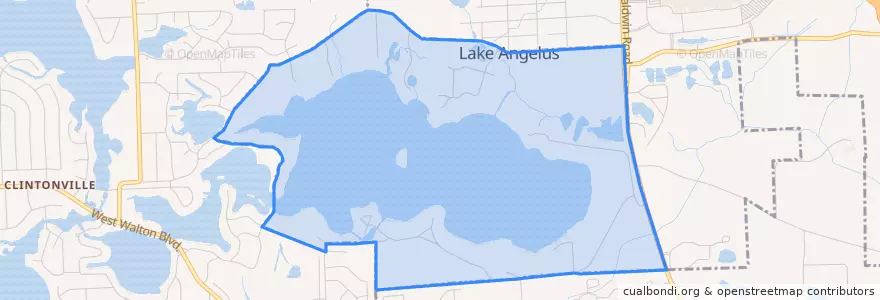 Mapa de ubicacion de Lake Angelus.