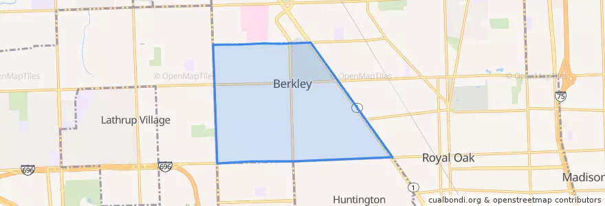 Mapa de ubicacion de Berkley.