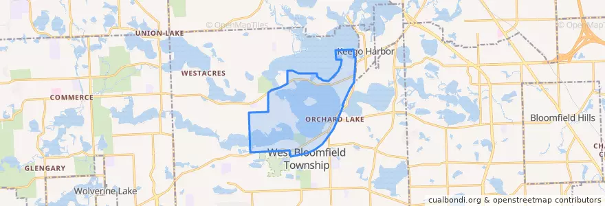 Mapa de ubicacion de Orchard Lake Village.