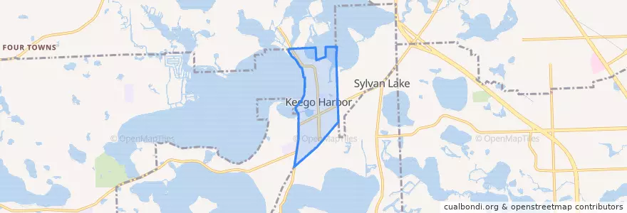 Mapa de ubicacion de Keego Harbor.