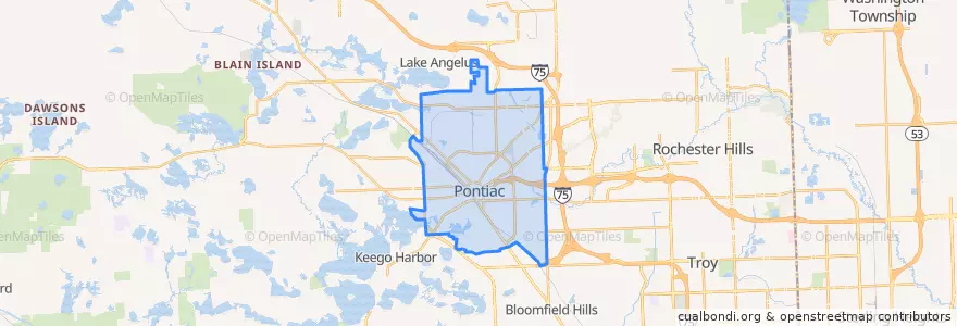 Mapa de ubicacion de Pontiac.