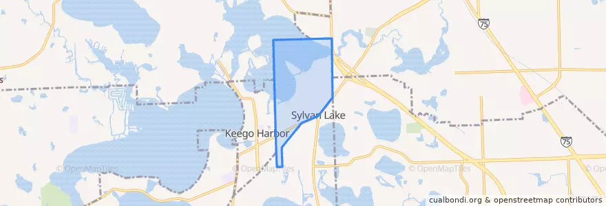 Mapa de ubicacion de Sylvan Lake.