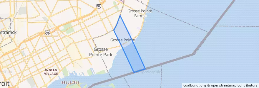 Mapa de ubicacion de Grosse Pointe.