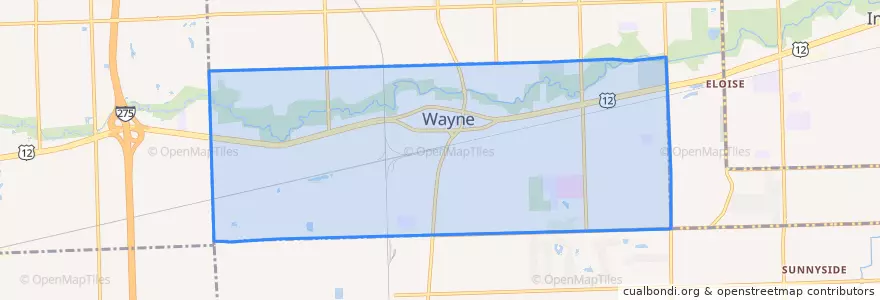 Mapa de ubicacion de Wayne.