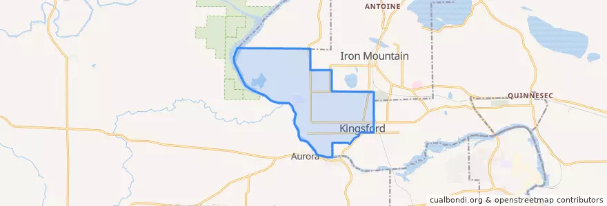 Mapa de ubicacion de Kingsford.