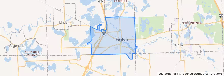 Mapa de ubicacion de Fenton.