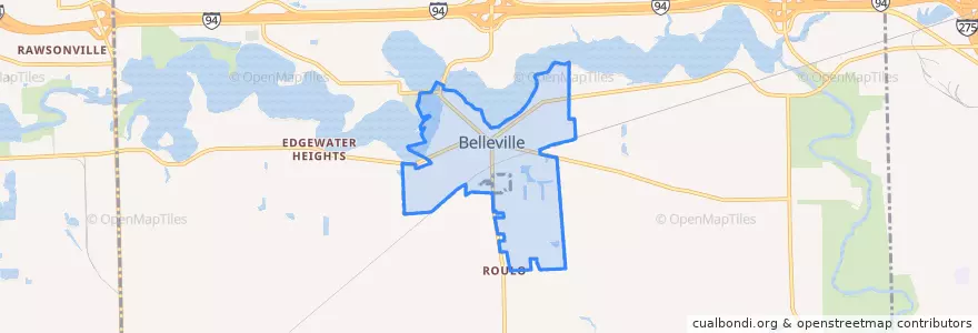 Mapa de ubicacion de Belleville.