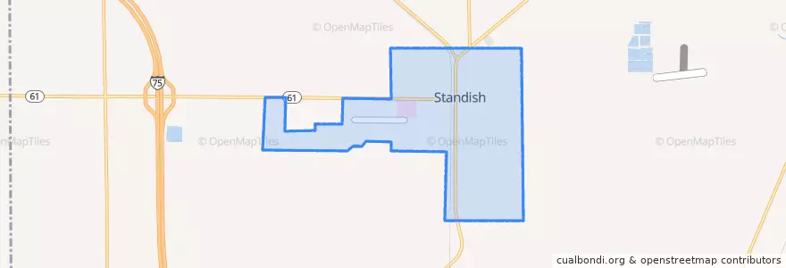 Mapa de ubicacion de Standish.