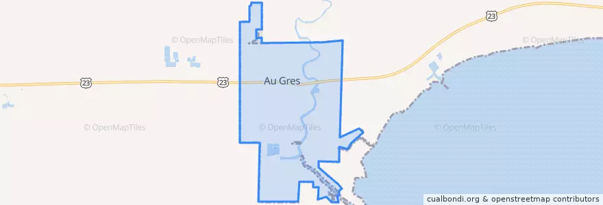 Mapa de ubicacion de Au Gres.