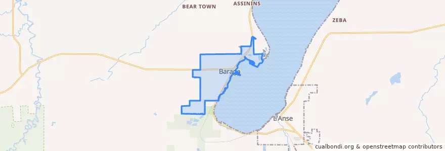 Mapa de ubicacion de Baraga.