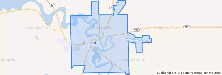 Mapa de ubicacion de Allegan.
