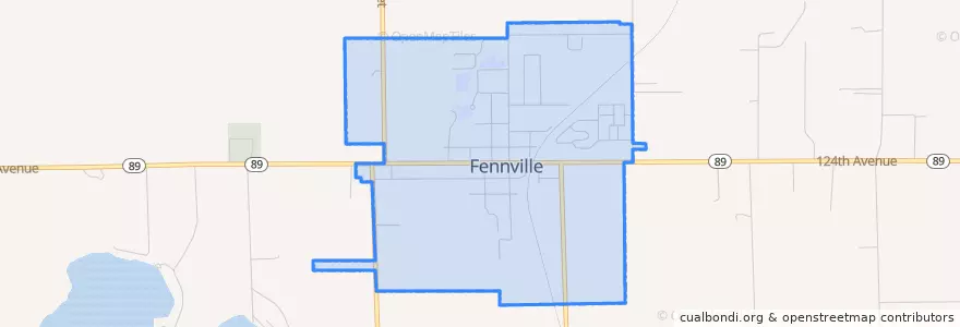 Mapa de ubicacion de Fennville.