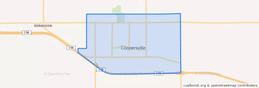 Mapa de ubicacion de Coopersville.
