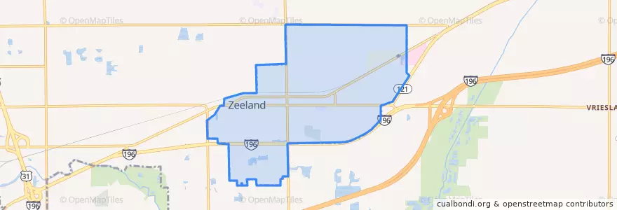 Mapa de ubicacion de Zeeland.