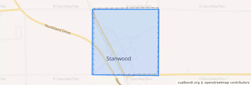 Mapa de ubicacion de Stanwood.