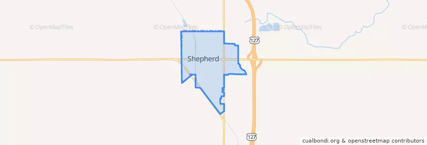 Mapa de ubicacion de Shepherd.