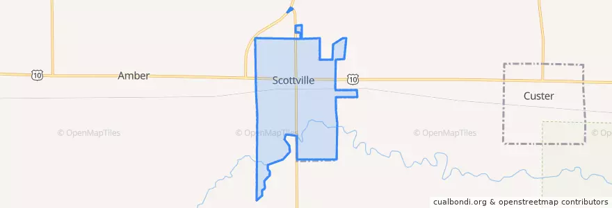 Mapa de ubicacion de Scottville.