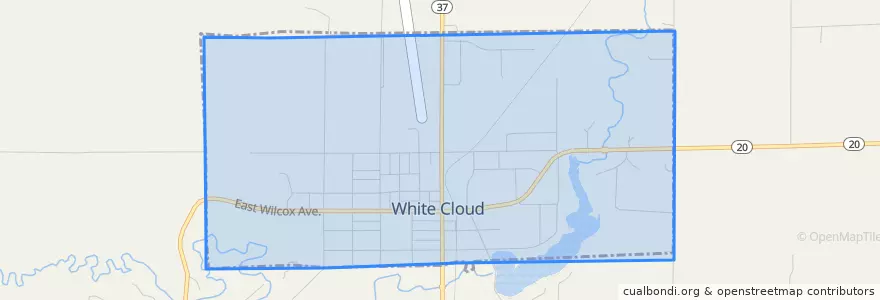 Mapa de ubicacion de White Cloud.