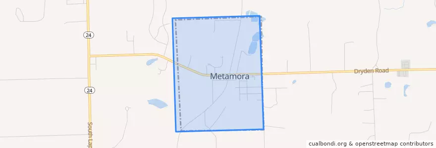 Mapa de ubicacion de Metamora.
