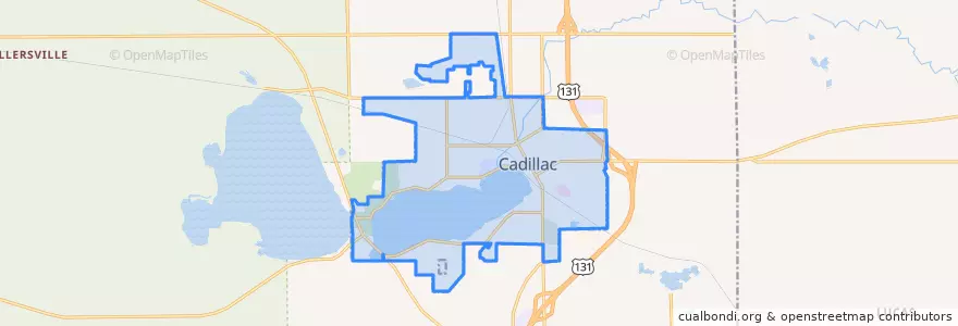 Mapa de ubicacion de Cadillac.