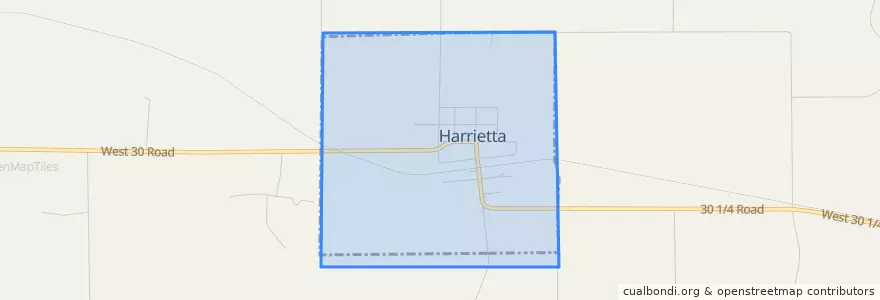 Mapa de ubicacion de Harrietta.