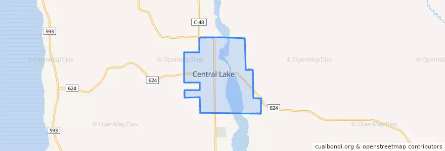 Mapa de ubicacion de Central Lake.