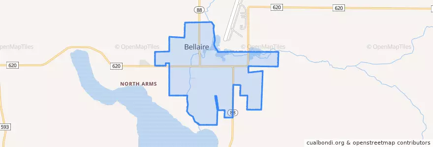 Mapa de ubicacion de Bellaire.