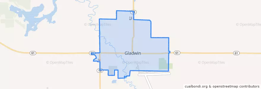 Mapa de ubicacion de Gladwin.