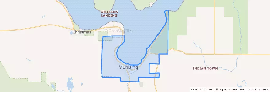 Mapa de ubicacion de Munising.